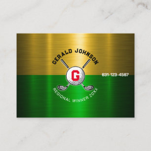 Carte De Visite Conception de monogramme centrée sur la balle de g