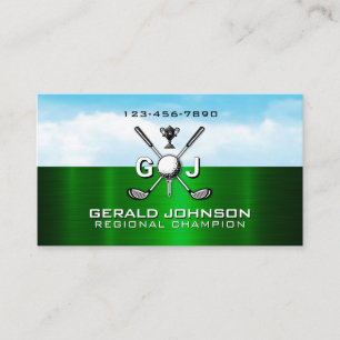 Carte De Visite Conception de monogramme de golf élégant