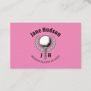 Carte De Visite Conception de monogramme de golf pour dames élégan