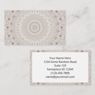 Carte De Visite Conception de motif mandala beige et taupe