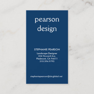 Carte De Visite conception de Pearson, adresse 1, adresse 2,