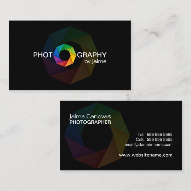 Carte De Visite Conception de photographe avec le volet (Devant / Derrière)