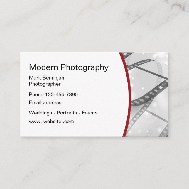 Carte De Visite Conception de photographe moderne (Devant)