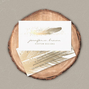 Carte De Visite Conception de plume de paillettes de scintillement
