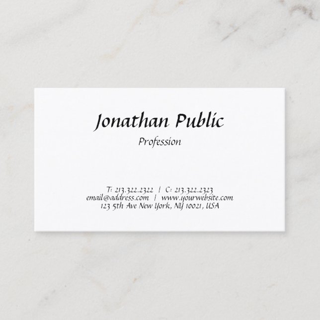 Carte De Visite Conception de script tendance simple chic moderne  (Devant)