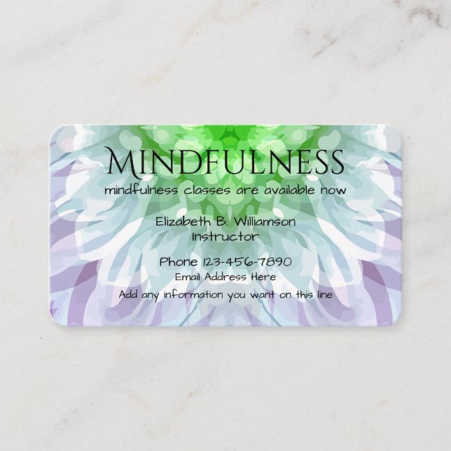 Carte De Visite Conception de services de Mindfulness (Devant)