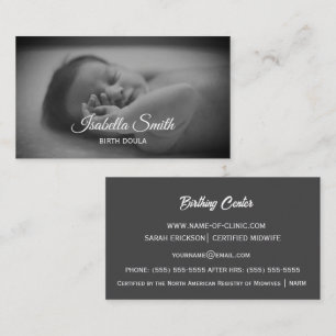 Carte De Visite Conception de soins néonataux de doula de naissanc