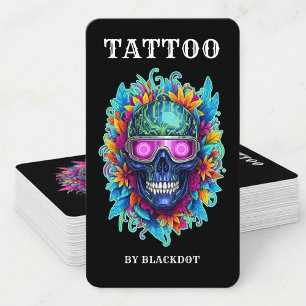 Carte De Visite Conception de studio de tatouage moderne Style de