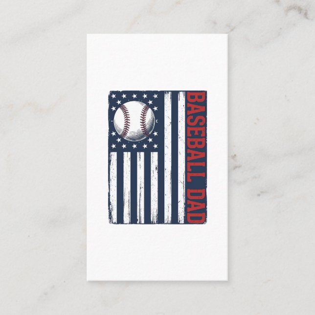 Carte De Visite Conception de T-shirt de drapeau de papa de baseba (Devant)