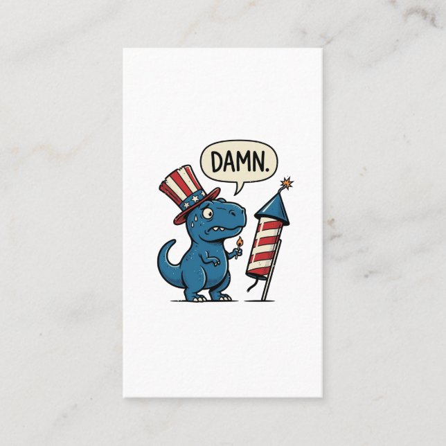 Carte De Visite Conception de T-shirt de feu d'artifice de T-Rex p (Devant)