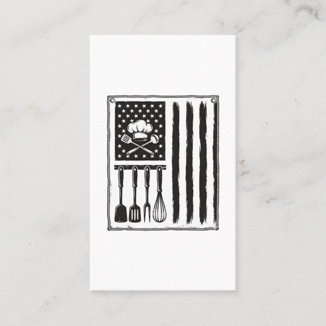 Carte De Visite Conception de T-shirt Ustensiles de Cuisine Drapea (Devant)
