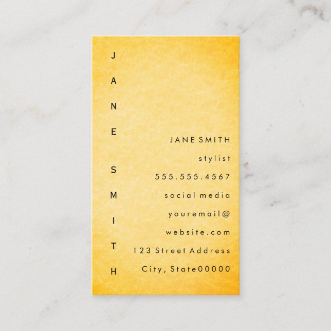 Carte De Visite Conception de texte vertical (Devant)