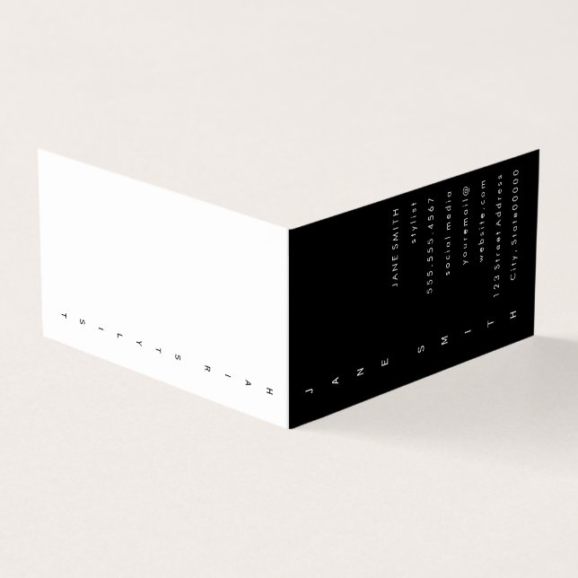 Carte De Visite Conception de texte verticale (Extérieur)