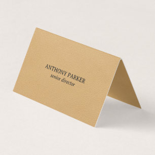 Carte De Visite Conception de texture en faux cuir doré