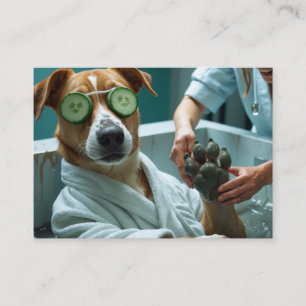 Carte De Visite Conception de toilettage de chien drôle de style S