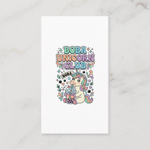Carte De Visite Conception de typographie Kawaii Club Licorne Boba
