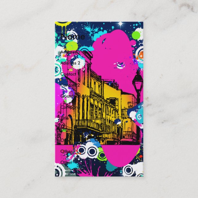 Carte De Visite conception d'éclaboussure de peinture de graffiti  (Devant)