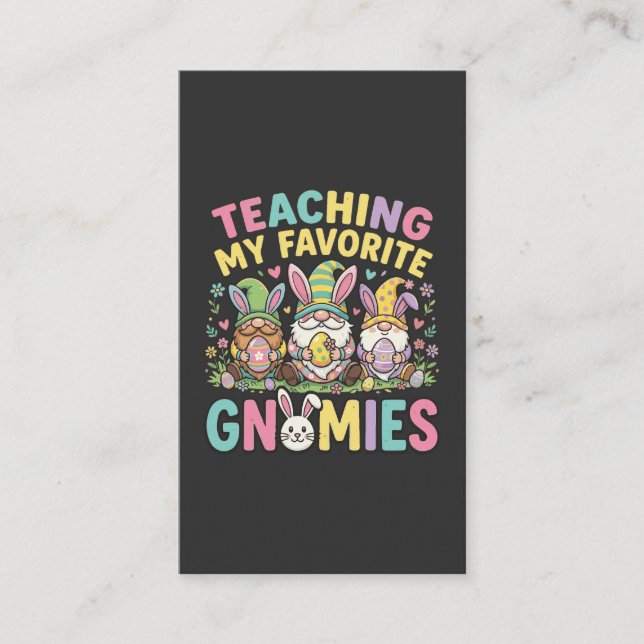 Carte De Visite Conception d'enseignant gnome mignon enseignement  (Devant)