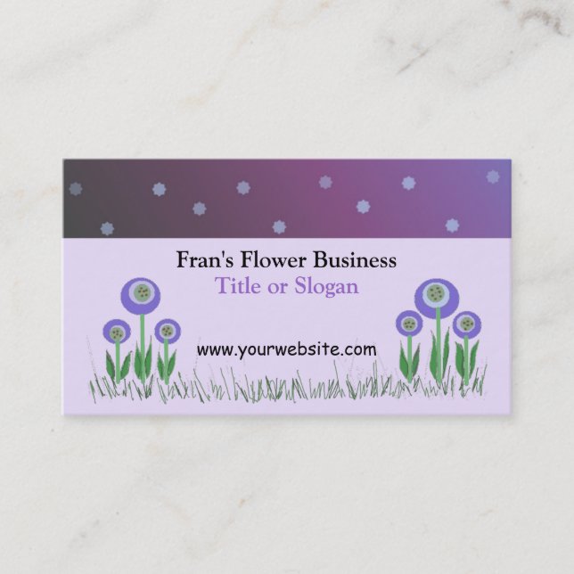 Carte De Visite Conception d'entreprise de fleur violette élégante (Devant)