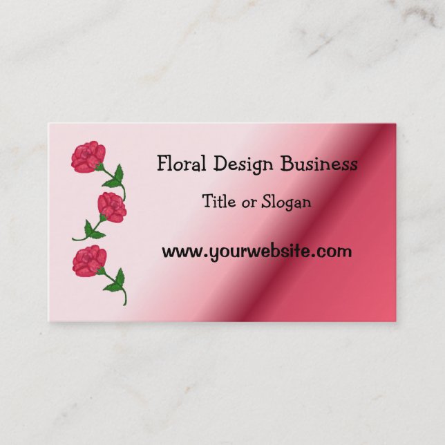 Carte De Visite Conception d'entreprise florale rose (Devant)