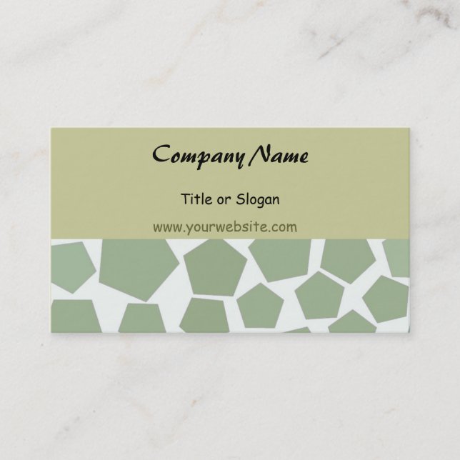 Carte De Visite Conception d'entreprise hexagonale verte (Devant)