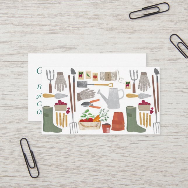 Carte de visite - Conception des outils de jardin (Devant/Arrière en situation)