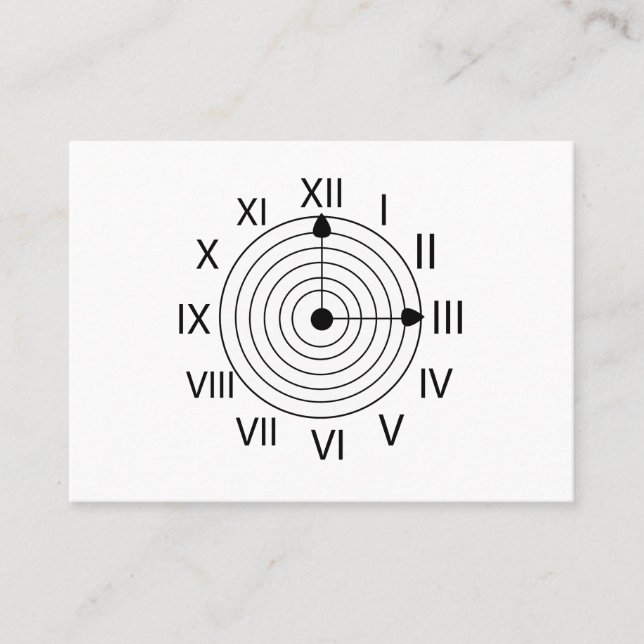 Carte De Visite Conception d'horloge romaine noir et blanc (Devant)