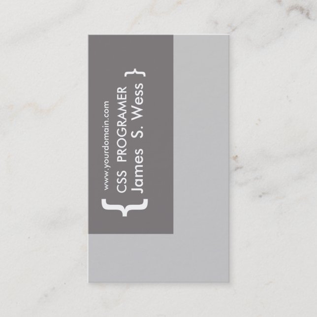 Carte De Visite Conception d'informaticien de CSS (Devant)