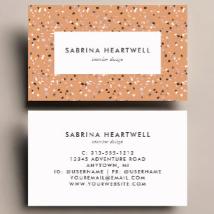 Carte De Visite Conception d'intérieur de motif terrazzo gris terr