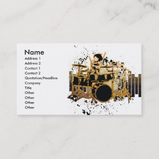 Carte De Visite conception du batteur de grunge