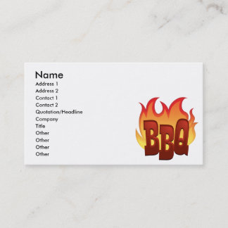 Carte De Visite conception du texte de la flamme bbq