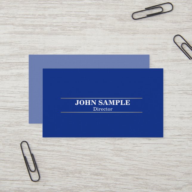 Carte De Visite Conception élégante professionnelle moderne bleu o (Devant/Arrière en situation)