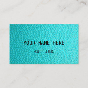Carte De Visite Conception en cuir Turquoise personnalisée  