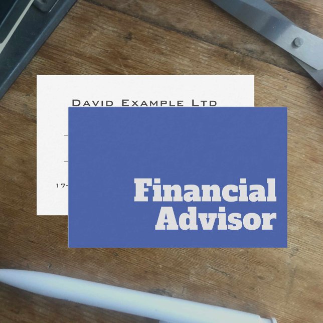 Carte De Visite Conception en gras et en clair - Financial Advisor (Créateur téléchargé)