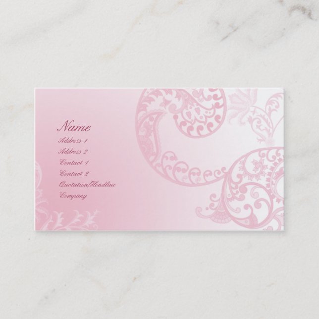 Carte De Visite Conception florale élégante (Devant)