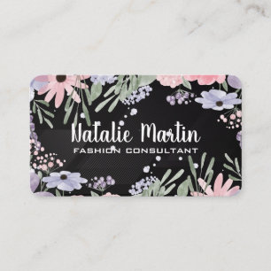 Carte De Visite Conception florale   Nature élégante
