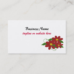 Carte De Visite Conception Florale Rouge Simple