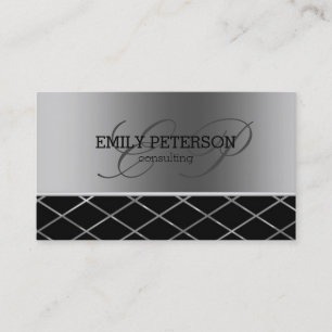 Carte De Visite Conception Géométrique Argent Et Noir