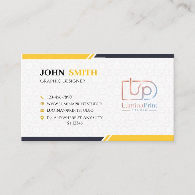 Carte De Visite Conception graphique de logo personnalisé pour ent (Devant)
