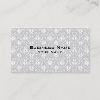 Carte De Visite Conception grise blanche et en pastel de damassé