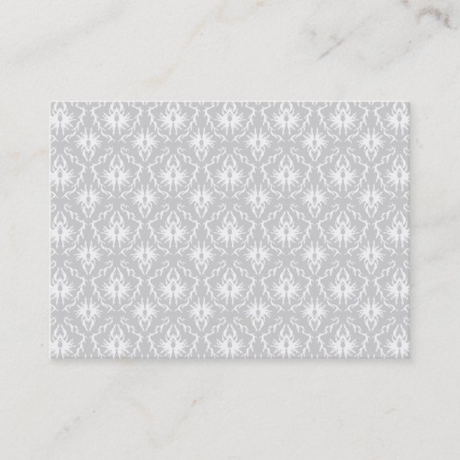 Carte De Visite Conception grise blanche et en pastel de damassé (Devant)