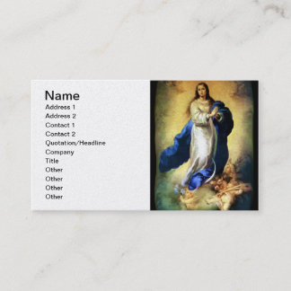 Carte De Visite Conception impeccable de Vierge Marie - Murillo
