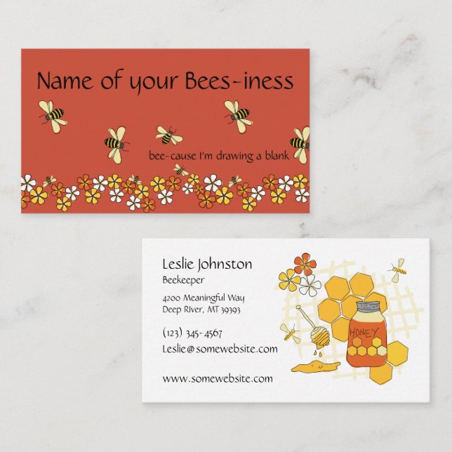 Carte De Visite Conception ludique et lumineuse de Busy Bee (Devant / Derrière)