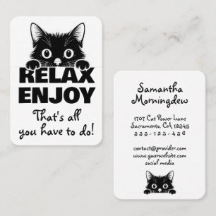 Carte De Visite Conception minimaliste de chaton mignon - CHAT 1