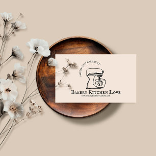Carte De Visite Conception moderne minimaliste beige pour boulange