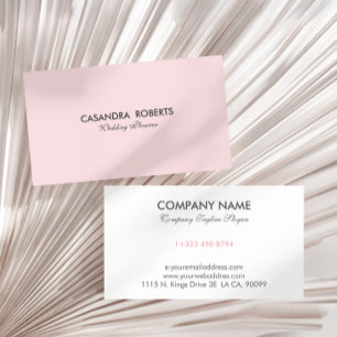 Carte De Visite Conception moderne minimaliste rose et blanc