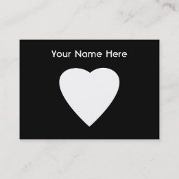 Carte De Visite Conception noire et blanche de coeur d'amour