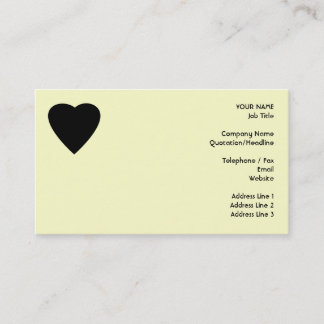 Carte De Visite Conception noire et crème de coeur d'amour