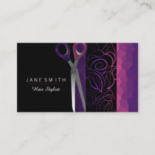 Carte De Visite Conception pourpre et rose de rose Girly de