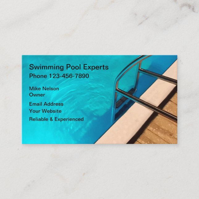 Carte De Visite Conception professionnelle de piscine (Devant)